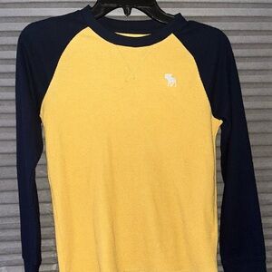 Abercrombie & Fitch Yellow and Navy Kids Shirt
